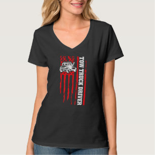 Tow Truck Driver Us Flag Trucker T-Shirt