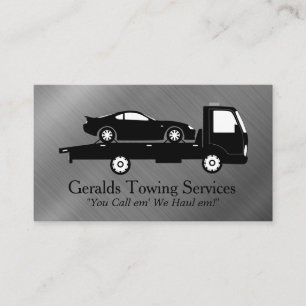 Tow Truck Hauling Car   Auto Services Business Card
