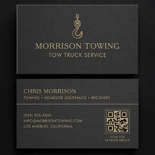 Tow Truck Service QR Code Business Card