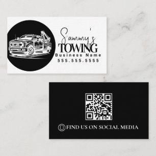 Tow Truck Services QR Code Logo Business Card