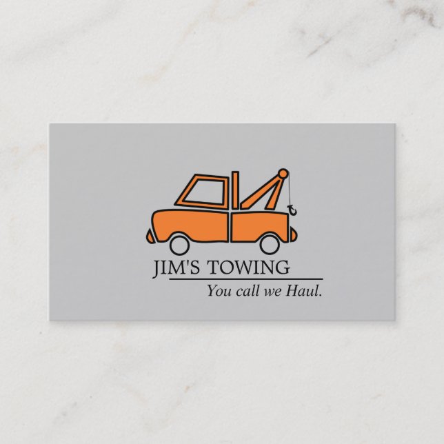Tow Truck Towing Road Service Business Card (Front)