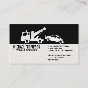 Tow Truck Vehicle Pulling Car Business Card