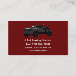 Tow Truck Wrecker Business Cards