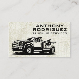 Tow Trucking Services   Texture Grunge Background Business Card