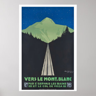 Towards Mont Blanc Vintage Travel Poster - Framed