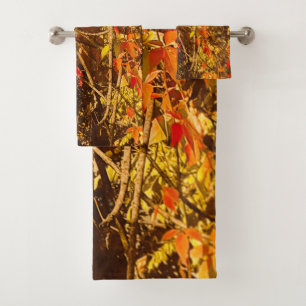 Towel Autumn Red Yellow Vines