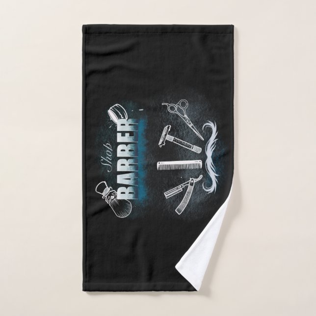 Towel "Elegant Barber Tools in Vintage Style" (Hand Towel)