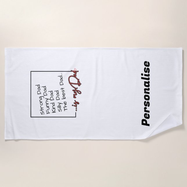 Towel for Dad - Personalised - The best Dad is... (Front)