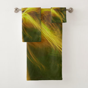 Towel Fractal Flower Yellow Palette