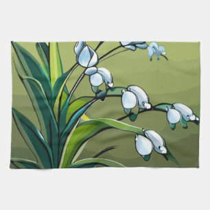 towel: Lovely Lily: Delicate Dance of Springtime Tea Towel