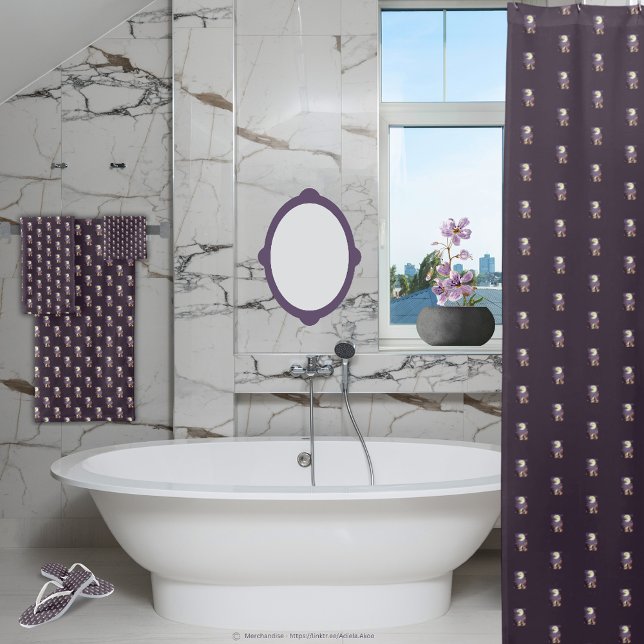 Towel Set - Dracula Junior (DJ Towels, Flip-flops & Shower Curtain by Poet Adiela Akoo. Browse my store for more great finds now)