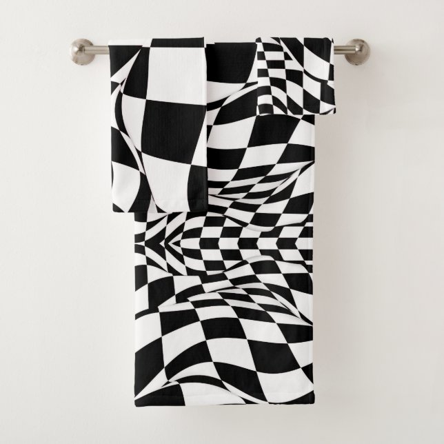 Towel Set - Modified Chequered Flag (Insitu)