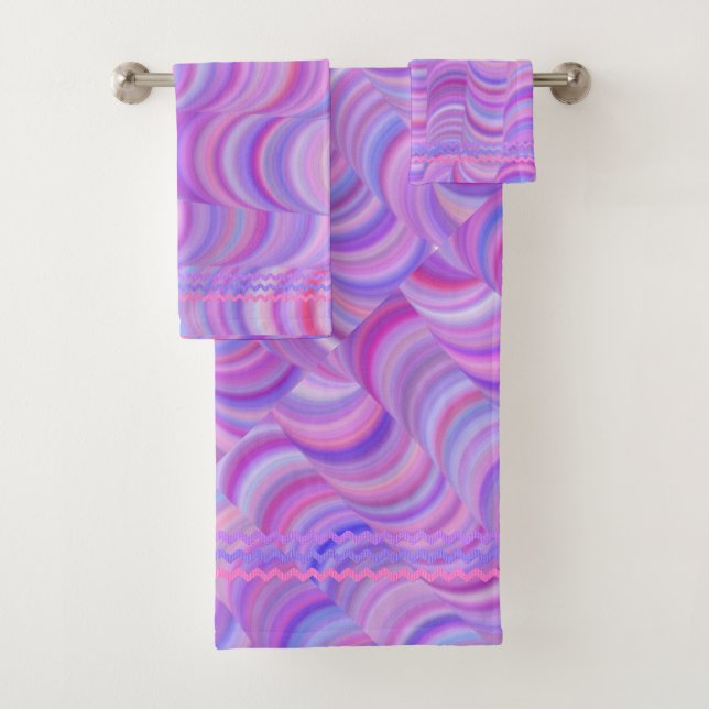 Towel Set - Purple Curves (Insitu)