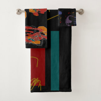 towel set with unique abstract artwork