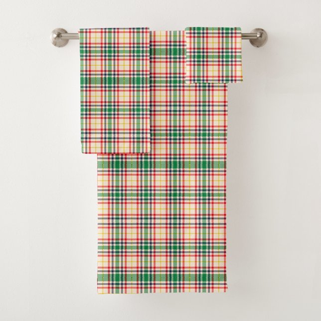 Towel set with vibrant plaid pattern (Creator Uploaded)