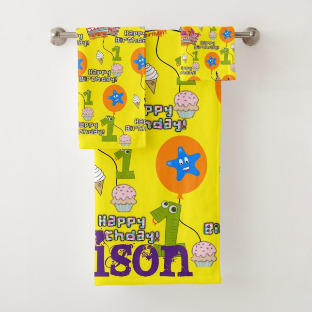 Towel Sets, #1 Happy Birthday First Birthday (Insitu)