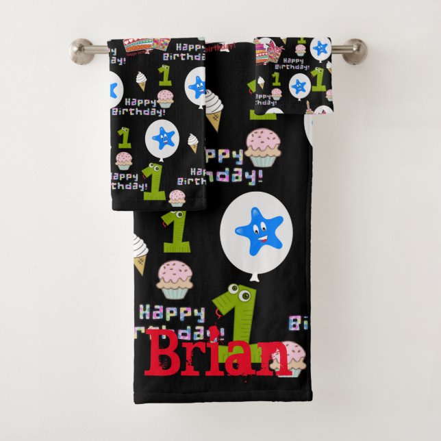 Towel Sets, #1 Happy First Birthday (Insitu)