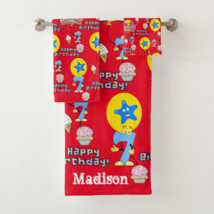 Towel Sets, #7 Happy 7th Birthday