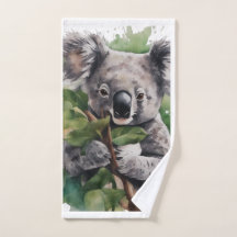 towel with a koala on a tree