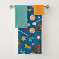 Towel with a New Year's pattern.