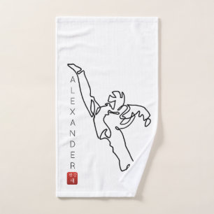 Towel with hand TAEKWONDO DWICHAGI back kick