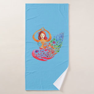Towel Yoga Meditation Rainbow Colors Design