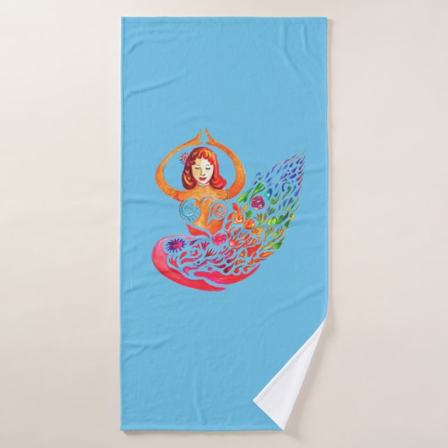 Towel Yoga Meditation Rainbow Colors Design (Bath Towel)