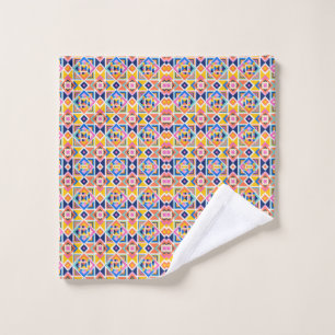 Towels featuring a vibrant mosaic pattern 