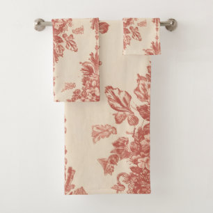 Towels Vintage Red Tapestry Design, Romantic
