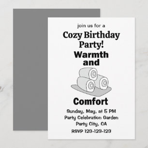 Towels Warmth And Comfort Birthday Party Invitation