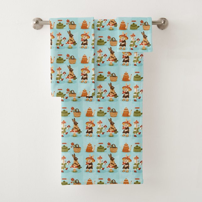 Towels with a cute gardening print (Creator Uploaded)