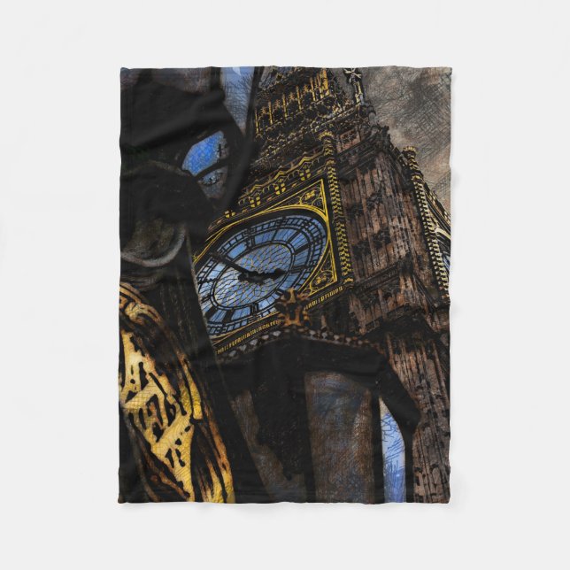 Tower Big Ben London Fleece Blanket (Front)