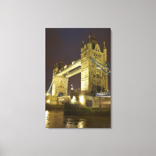 Tower Bridge and River Thames at dusk, London, Canvas Print