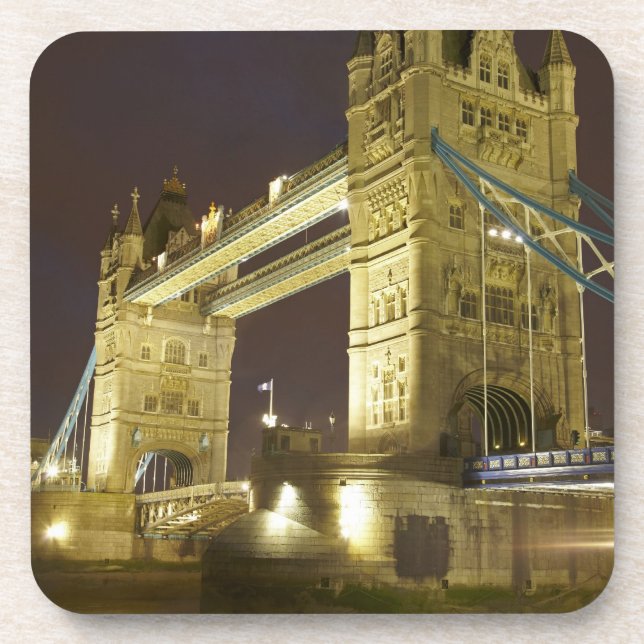 Tower Bridge and River Thames at dusk, London, Coaster (Front)