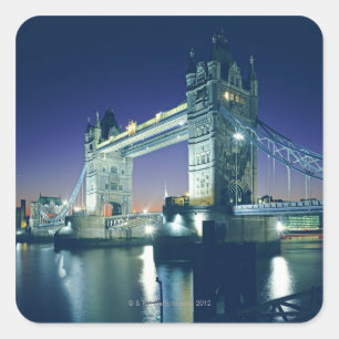 Tower Bridge at Dusk Square Sticker