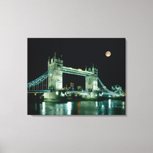 Tower Bridge at Night, London, England Canvas Print