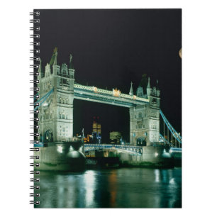 Tower Bridge at Night, London, England Spiral Notebook
