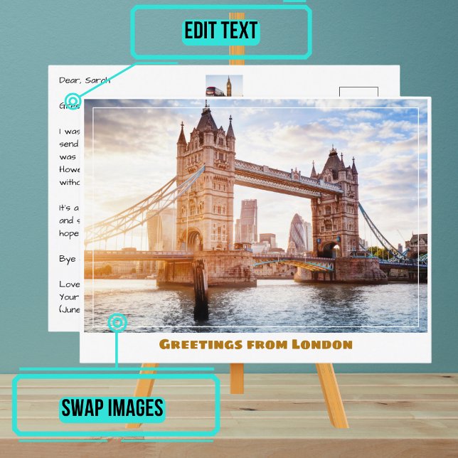 Tower Bridge at Sunset London England Postcard (Share your experiences with these stylish template postcards.)