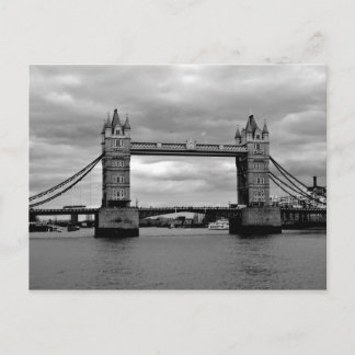 tower bridge in black and white postcard