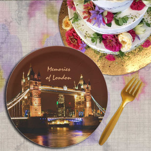 Tower Bridge & London at Night, England /party UK Paper Plate