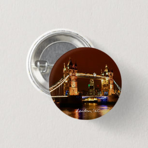 Tower Bridge, London at Night, England (UK) 3 Cm Round Badge