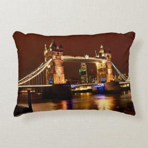 Tower Bridge, London at Night, England (UK) Decorative Cushion