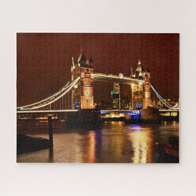 Tower Bridge & London at night, England (UK) Jigsaw Puzzle (Horizontal)