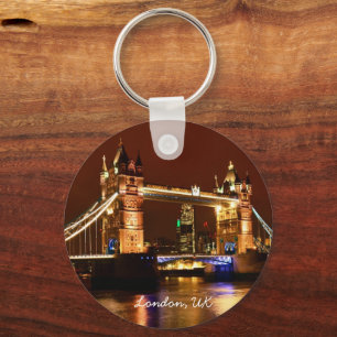 Tower Bridge, London at Night, England (UK) Key Ring