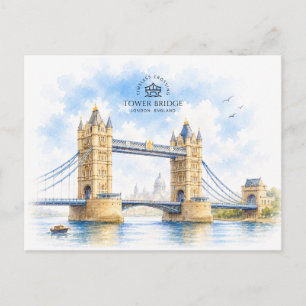 Tower Bridge,  London, England, Iconic Landmark Postcard