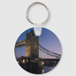 Tower Bridge London England Water Night City Key Ring