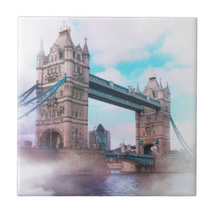 Tower Bridge London Great Britain UK Sketch Tile