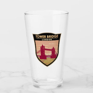 Tower Bridge London Travel Art Vintage Glass