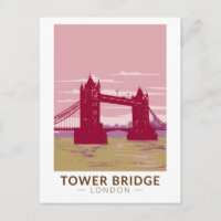 Tower Bridge London Travel Art Vintage