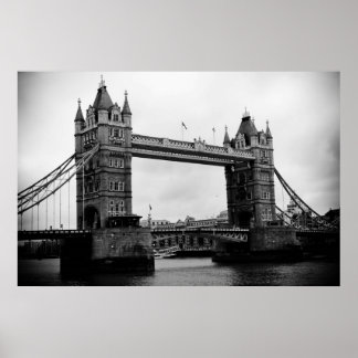 Tower Bridge, London, UK black and white print